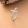 Sideways Cross Crystal Vintage Ring